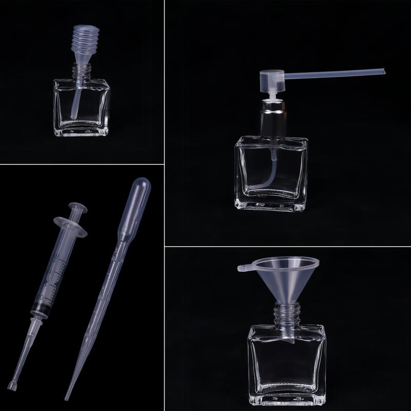 Perfume Refill Transfer Kit — Mini Funnel, Long‑Nozzle Pump, Graduated Dropper, Press Extractor & Syringe for Travel, DIY Beauty & Fragrance Refill