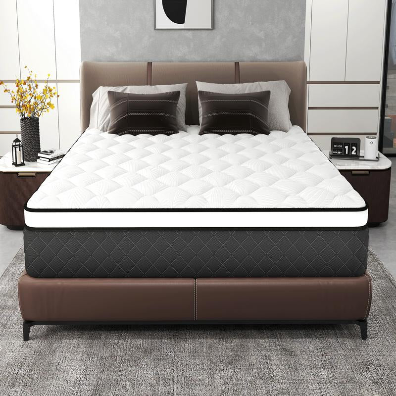 Twin/Full/Queen/King 12/14 Inch, Gel Memory Foam Hybrid Mattress,Pocket Spring Box Mattress, Fiberglass Free,Medium Firmness, Certipur Certified Jelly Bed Mattress Queen Size Mattress Colchones Para Cama Mattresses Bed Mattress