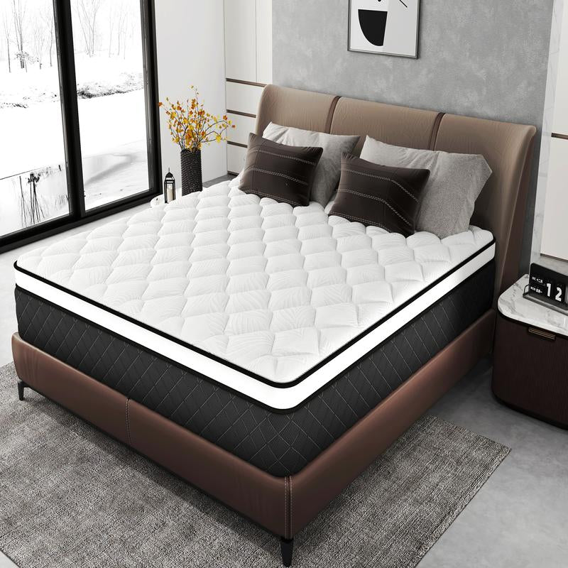 Twin/Full/Queen/King 12/14 Inch, Gel Memory Foam Hybrid Mattress,Pocket Spring Box Mattress, Fiberglass Free,Medium Firmness, Certipur Certified Jelly Bed Mattress Queen Size Mattress Colchones Para Cama Mattresses Bed Mattress