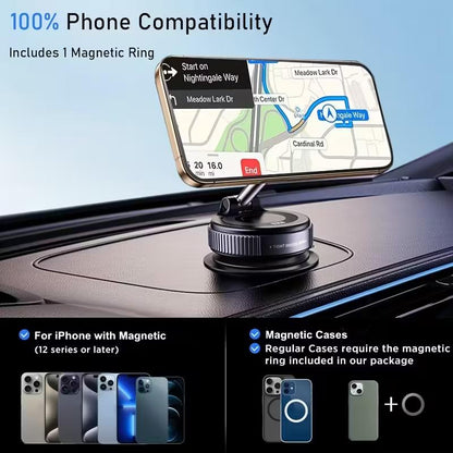Adjustable Magnetic Phone Holder for Car and Desktop Use Compatible with Iphone 17/16/15/14/12 Series Portable Foldable Car Phone Mount Fits All Smartphones and Vehicle Models - Randomly Assorted Car Accessory Fragrance Disc Included