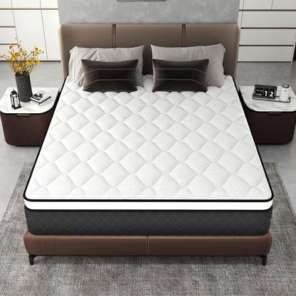 Twin/Full/Queen/King 12/14 Inch, Gel Memory Foam Hybrid Mattress,Pocket Spring Box Mattress, Fiberglass Free,Medium Firmness, Certipur Certified Jelly Bed Mattress Queen Size Mattress Colchones Para Cama Mattresses Bed Mattress