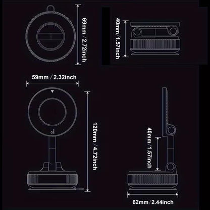 Adjustable Magnetic Phone Holder for Car and Desktop Use Compatible with Iphone 17/16/15/14/12 Series Portable Foldable Car Phone Mount Fits All Smartphones and Vehicle Models - Randomly Assorted Car Accessory Fragrance Disc Included