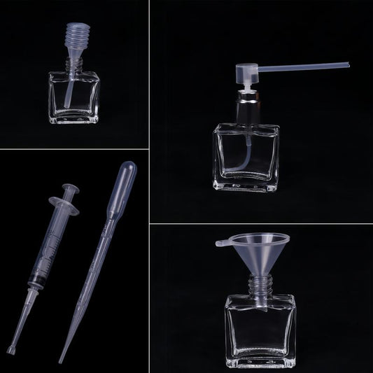 Perfume Refill Transfer Kit — Mini Funnel, Long‑Nozzle Pump, Graduated Dropper, Press Extractor & Syringe for Travel, DIY Beauty & Fragrance Refill