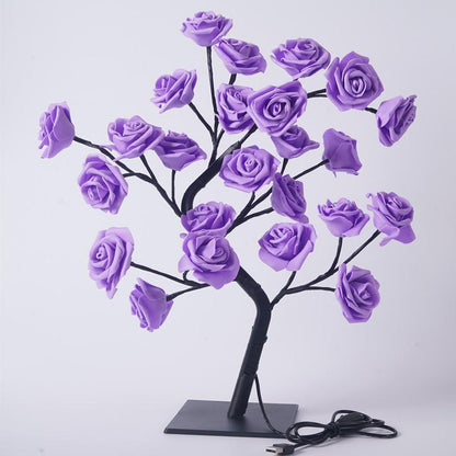 Rose Flower Design Tree Night Light, USB Powered Table Lamp, Versatile Indoor Room Lights for Bedroom, Holiday Decorative Lights, Perfect Valentine'S Day Gift & Home Decor, Nightlight for Bedroom