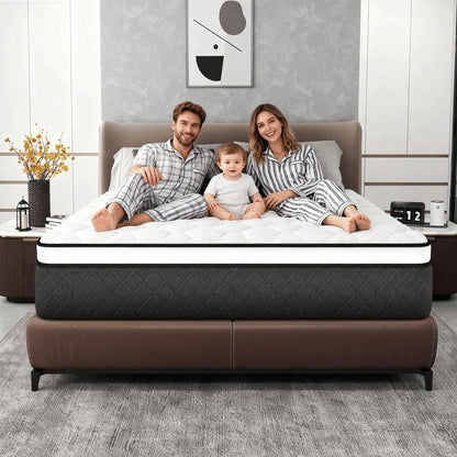 Twin/Full/Queen/King 12/14 Inch, Gel Memory Foam Hybrid Mattress,Pocket Spring Box Mattress, Fiberglass Free,Medium Firmness, Certipur Certified Jelly Bed Mattress Queen Size Mattress Colchones Para Cama Mattresses Bed Mattress